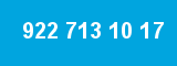 922 713 10 17 922 713 10 17